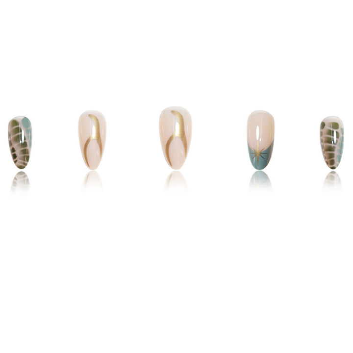 Artistic Almond-Shaped Press-On Nail Extensions Bowlift