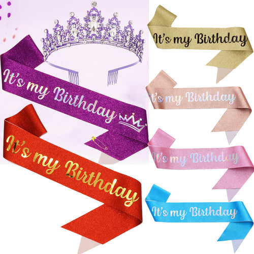 Ladies Festive Birthday Band with Glitter Design Bowlift
