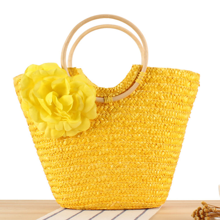 Basket bag with decorative floral design Bowlift