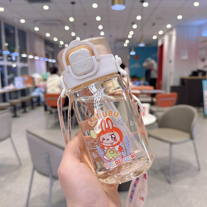 Women's Child-Safe Water Bottle with Practical Silicone Strap Bowlift