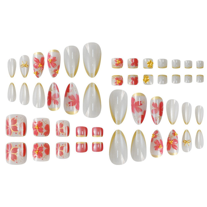 Elegant Floral Acrylic Nail Design Bowlift