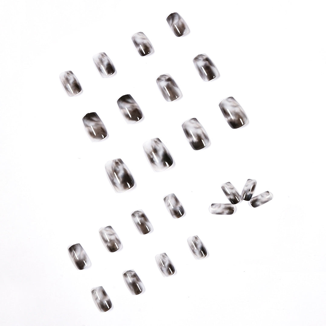 Artful Nail Extensions with Elegant Marble Design Bowlift