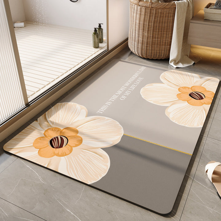 Decorative Floral Bath Mat Bowlift