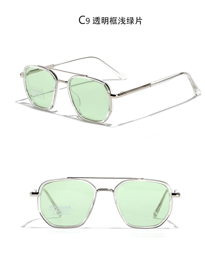 Women's Square Sunglasses with Polarized Lenses and Elegant Metal Frame Bowlift