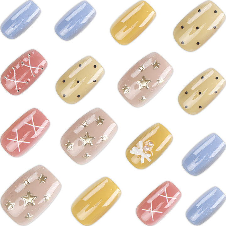 Artistic Press-On Nail Set with Unique Patterns Bowlift