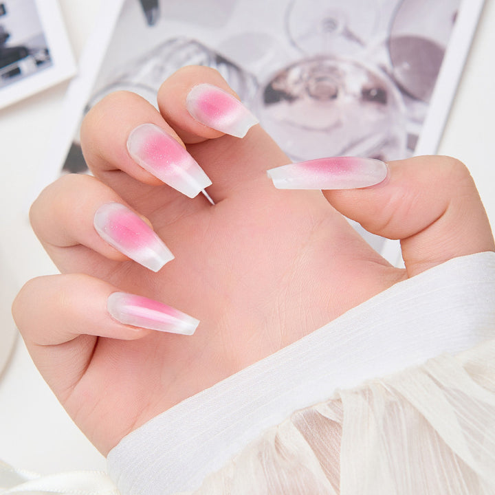 Ombre Long Coffin Press-On Nails Bowlift