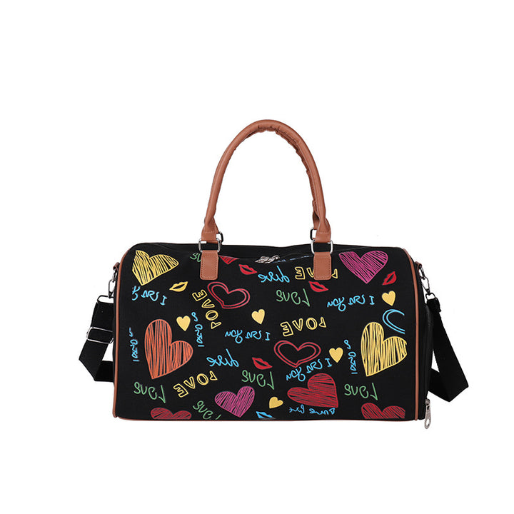 Playful Graphic Print Sports Duffle