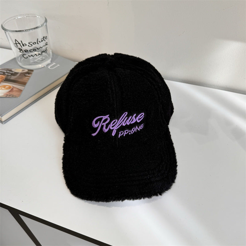 Women's Fuzzy Textured Baseball Cap Bowlift