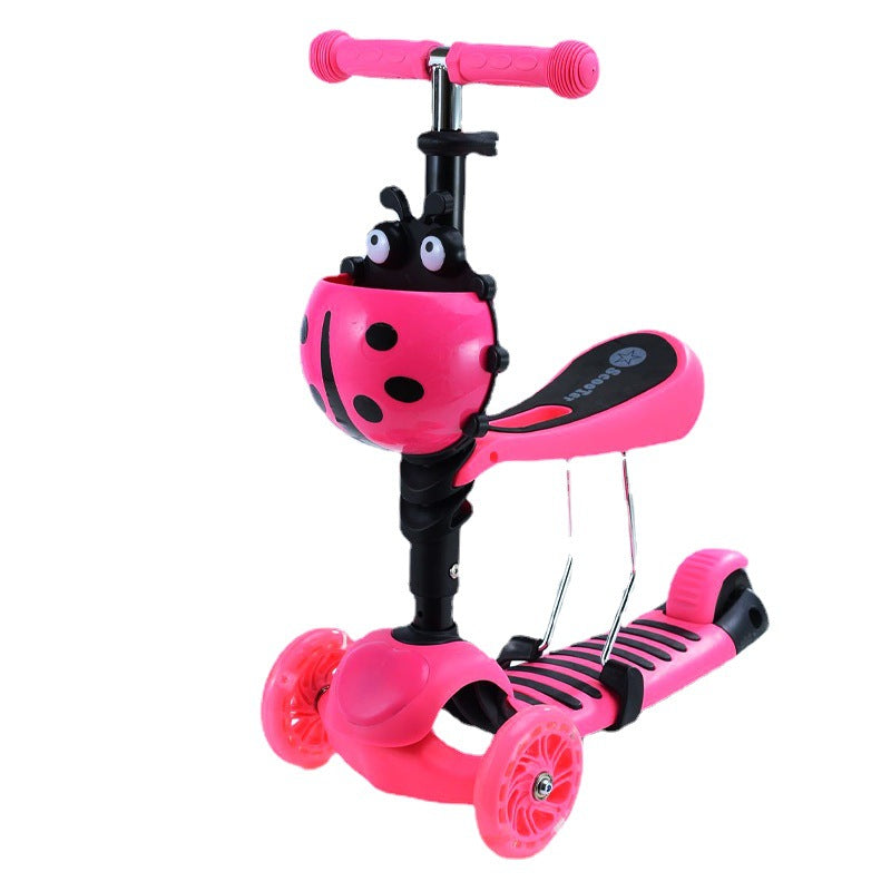 Fun-Themed Adjustable Kick Scooter Bowlift