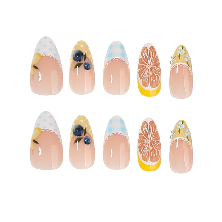 Artistic Nail Extensions with Creative Floral Design Bowlift