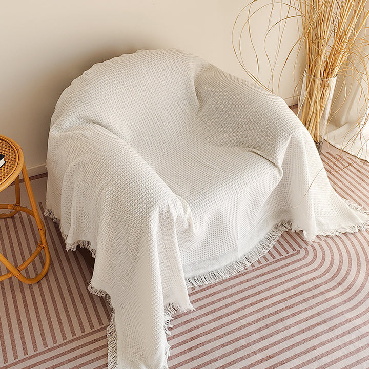 Cozy Waffle Weave Throw Blanket