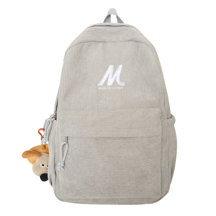 Casual Plush Textured School Backpack Bowlift