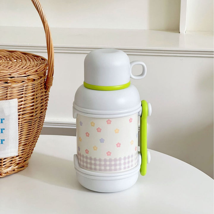 Ladies Insulated Floral Pattern Thermos Bottle Bowlift