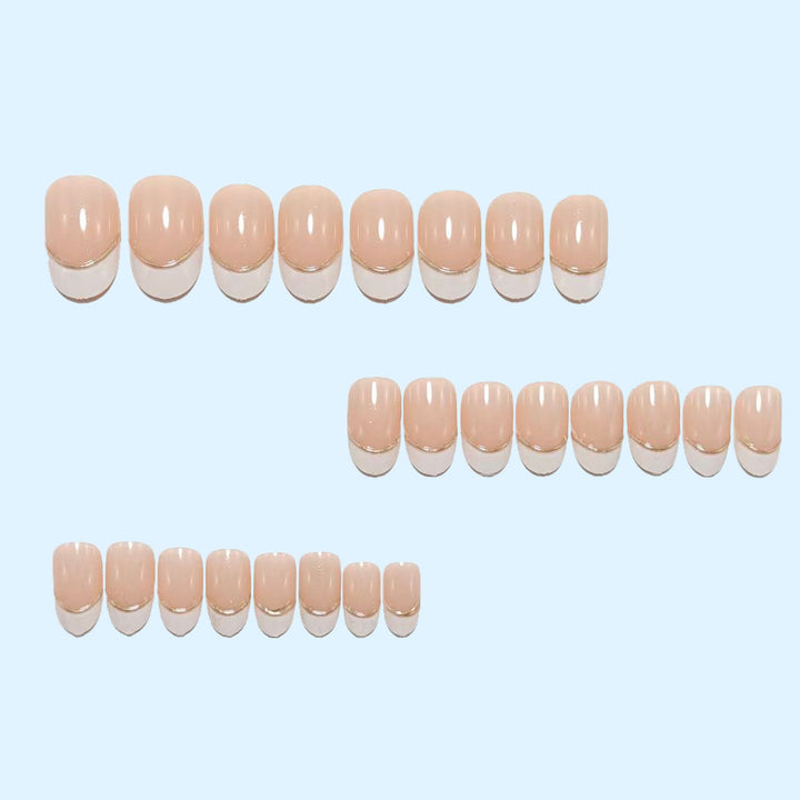 Acrylic Nail Set with Elegant French Manicure Bowlift