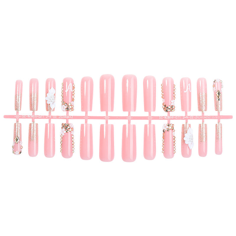 Elegant Decorative Press-On Nails Set Bowlift