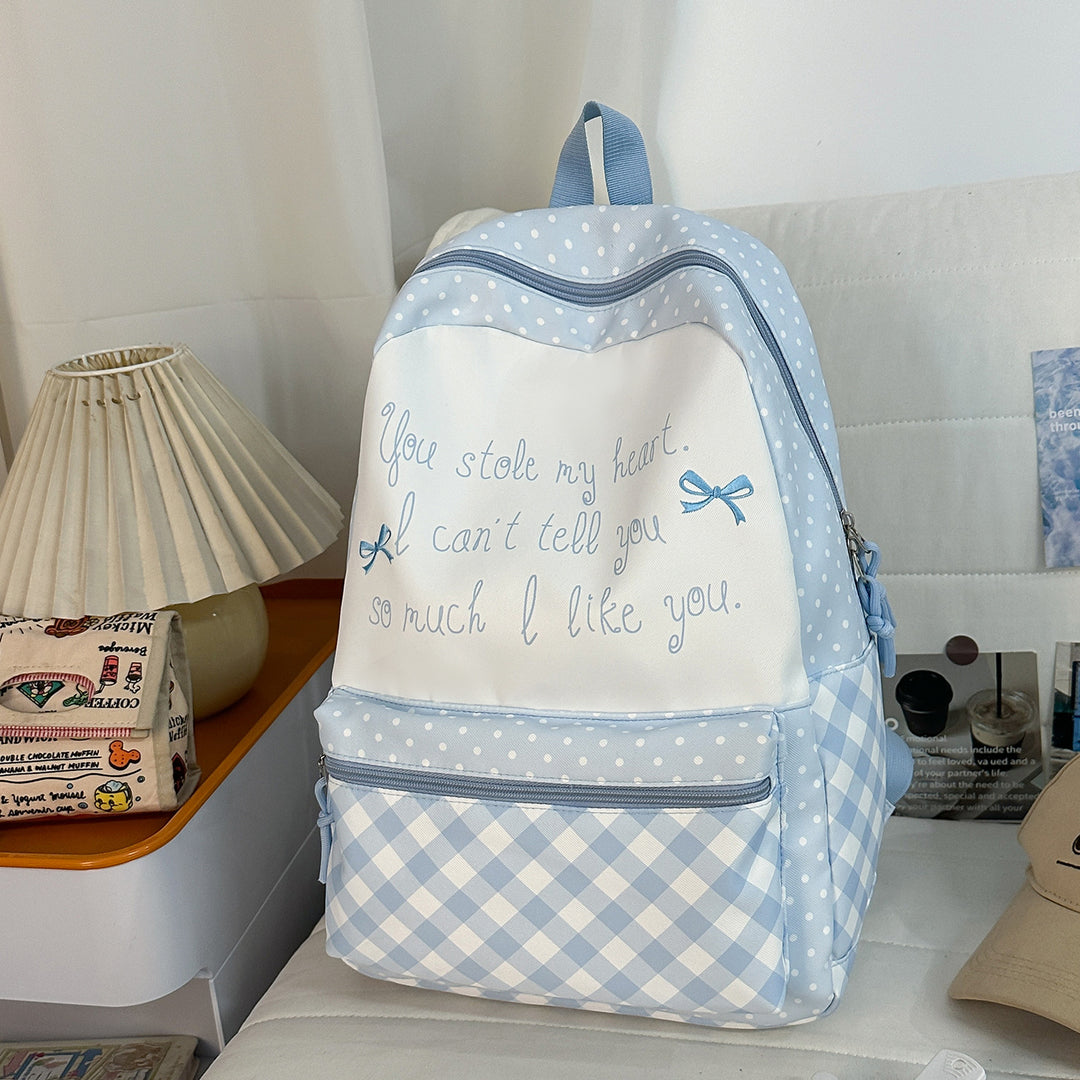 Charming Cotton Print Backpack Bowlift