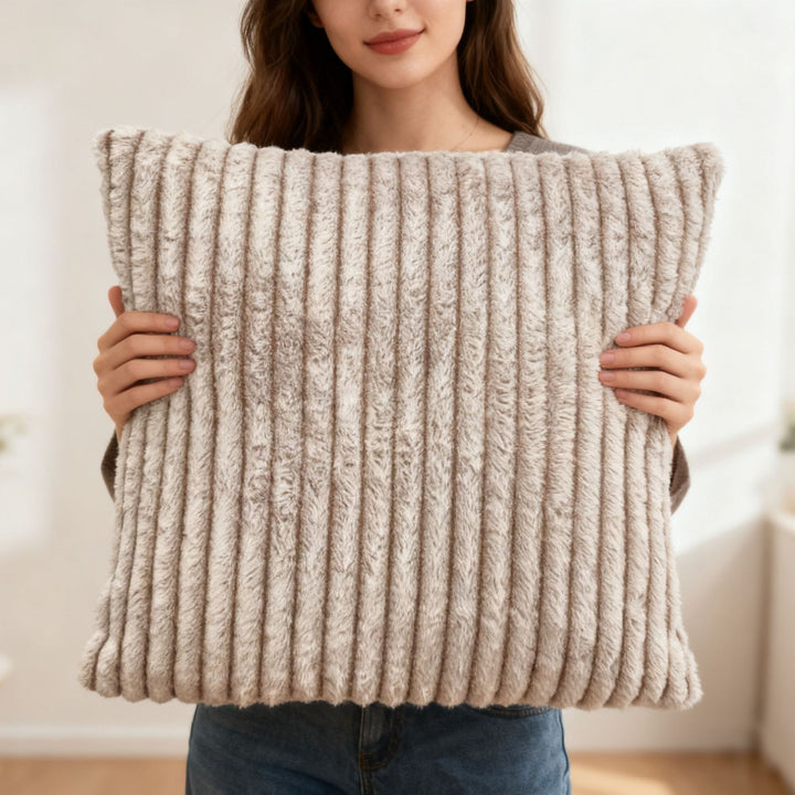 Ladies Decorative Pillow with Striped Pattern Bowlift
