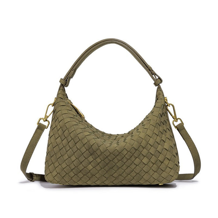 Woven Suede Hobo Bag Bowlift