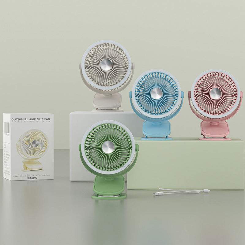 Ladies table fan with integrated LED lighting Bowlift