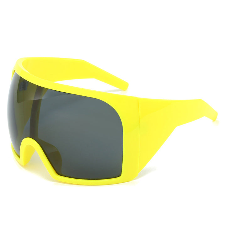 Oversized Shield Sunglasses with Enhanced UV Protection Bowlift