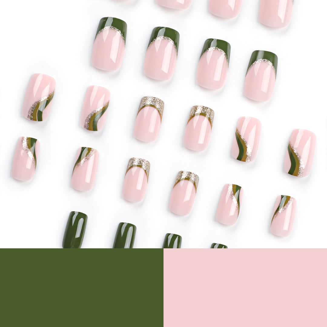 Artful nail extensions with golden accents and elegant design Bowlift