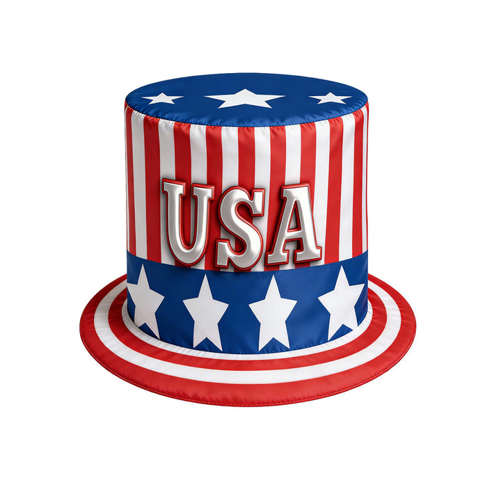 Unisex nan more patriotic party top hat with USA flag design and wide brim Bowlift