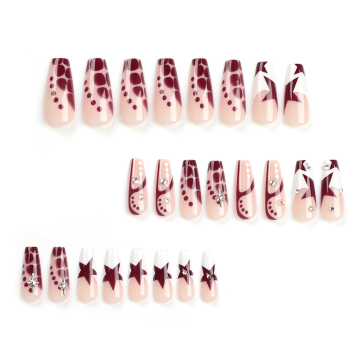 Artful Nail Extensions with Glitter and Star Motifs Bowlift