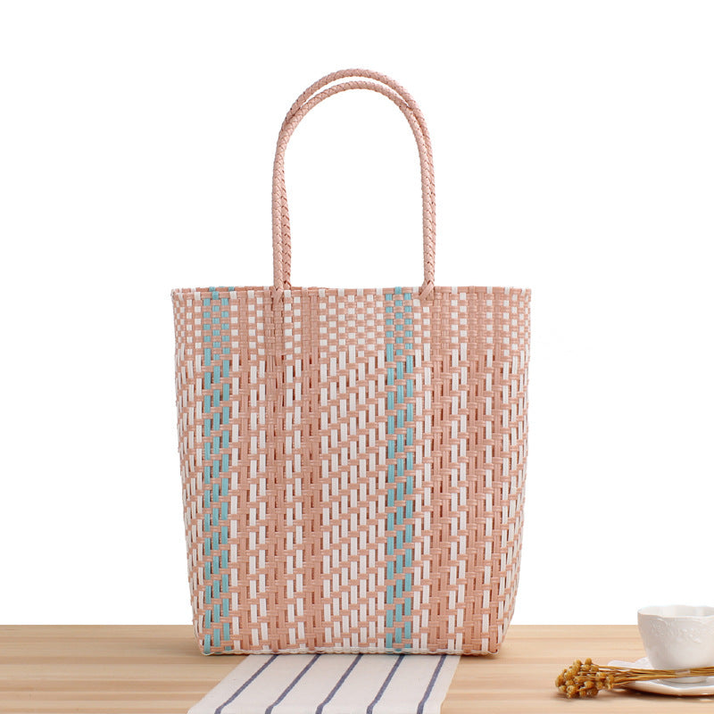 Braided tote bag with colorful design and sturdy handles Bowlift