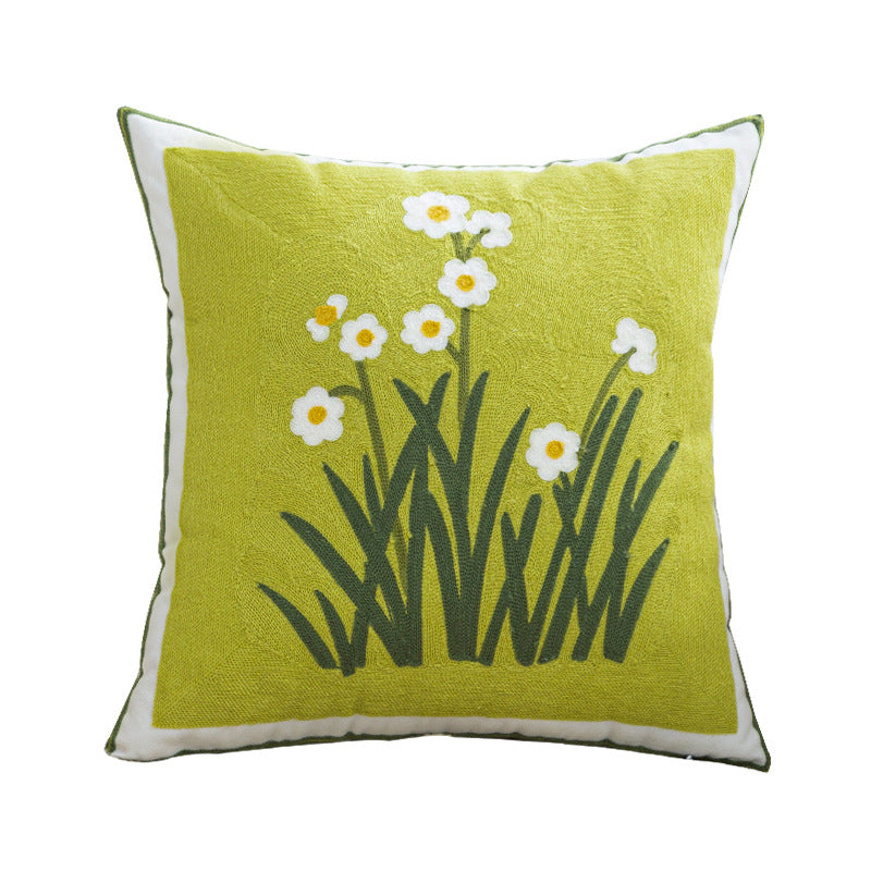 Women Decorative Cushion Cover with Fine Floral Embroidery Bowlift