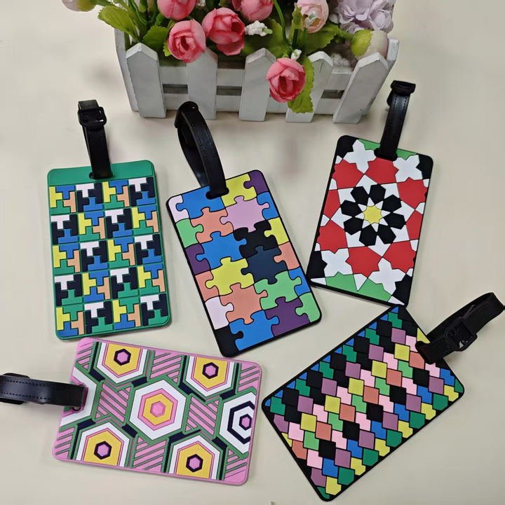 Unisex Geometric Patterned Luggage Identifier Bowlift