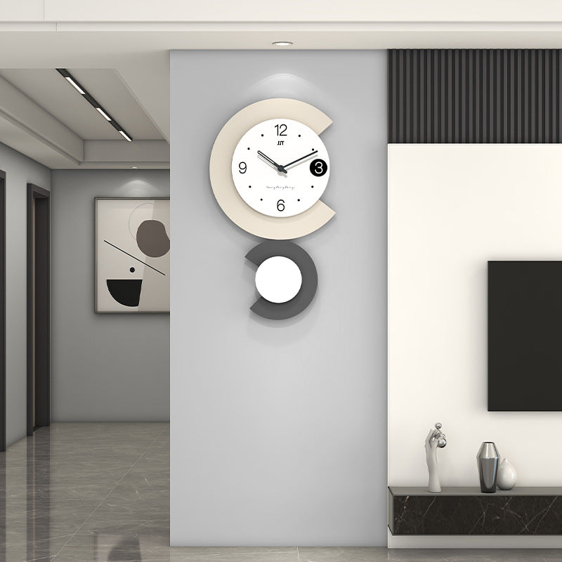BowLift | Modern LED Lamp Silent Wall Clock for Living Room