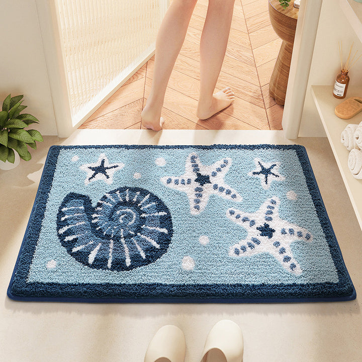 Unisex Coastal-Themed Bath Mat Bowlift