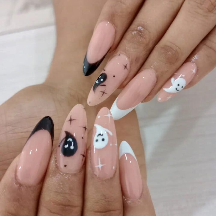 Creative Halloween-Themed Press-On Nail Set Bowlift