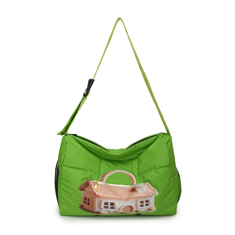 Fashionable Shoulder Bag with Unique Design and Practical Compartments Bowlift