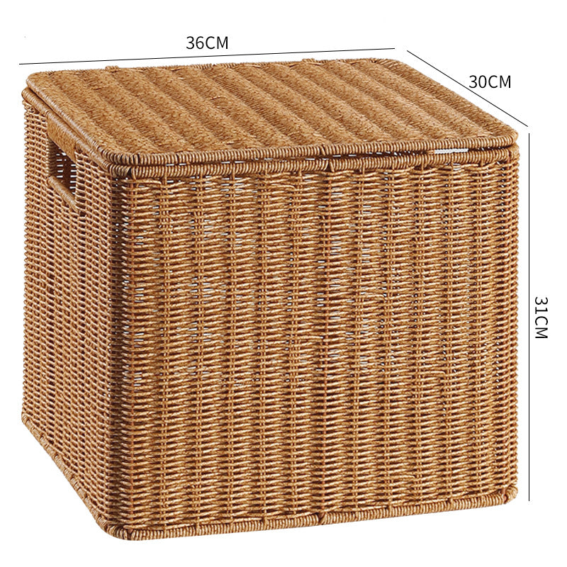 Handcrafted Rectangular Wicker Storage Box Bowlift