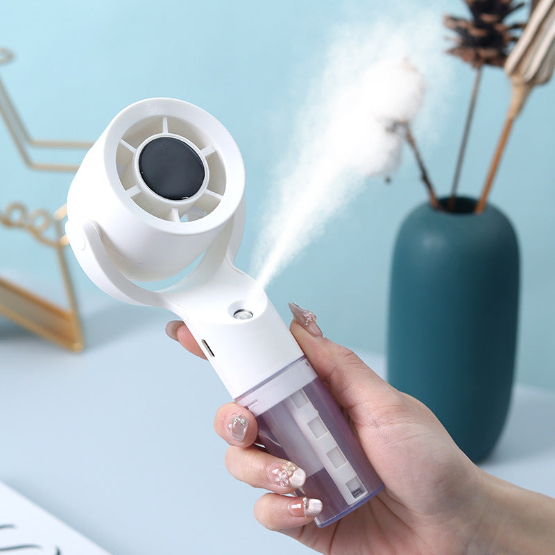 Unisex Portable Mini Fan with Water Sprayer Bowlift