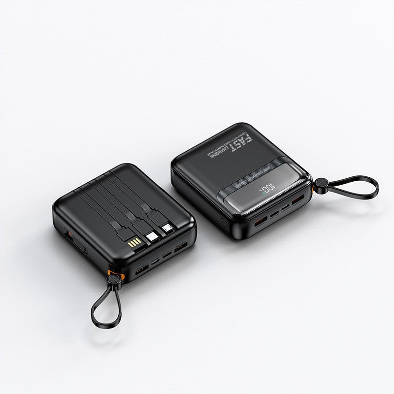 Portable power bank with integrated cables and multifunctional charging port Bowlift