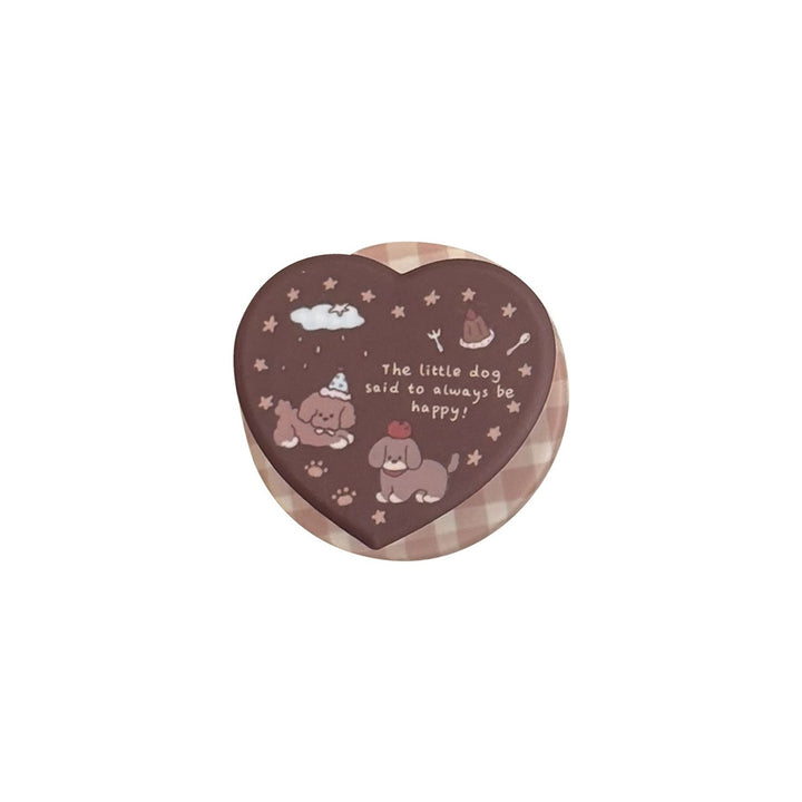 Heart-shaped cosmetic box with cute dog design Bowlift