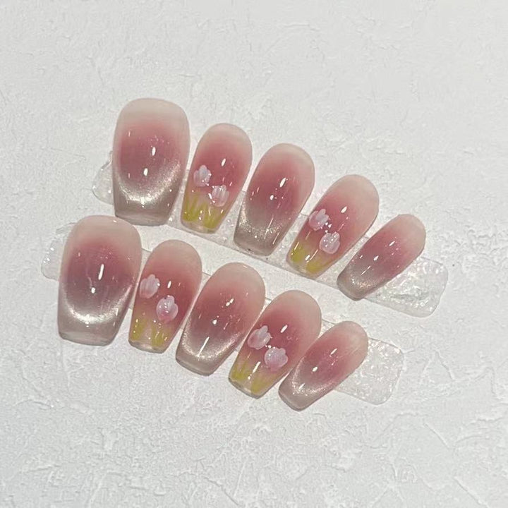 Floral Ombre Press-On Nails Bowlift