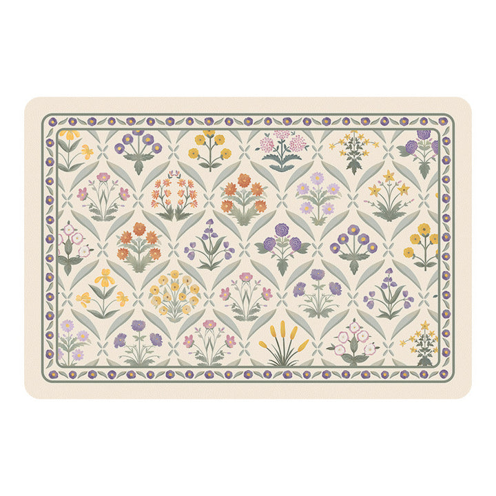Floral Design Kitchen Mat Bowlift