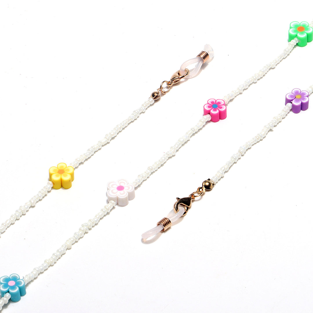 Decorative Flower Beaded Eyewear Chain Bowlift