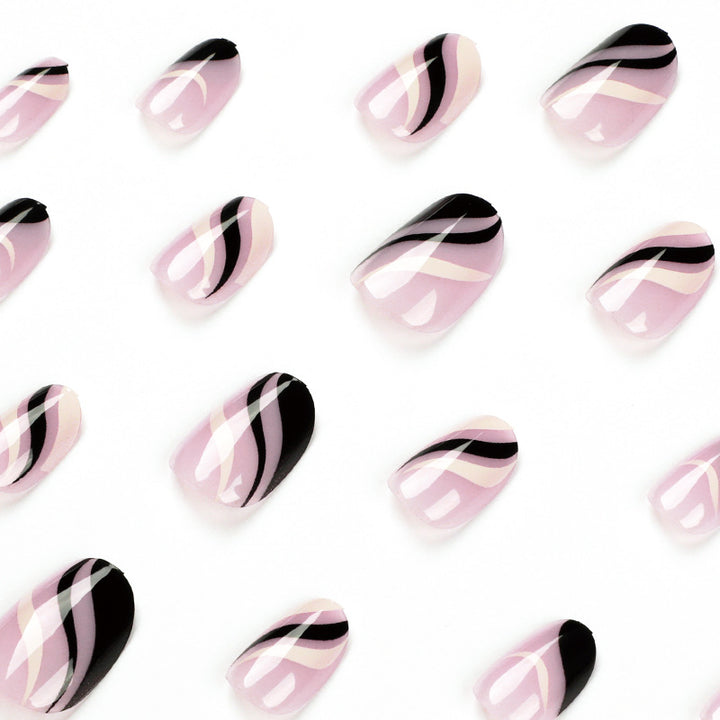 Artful Nail Art with Elegant Wave Design Bowlift