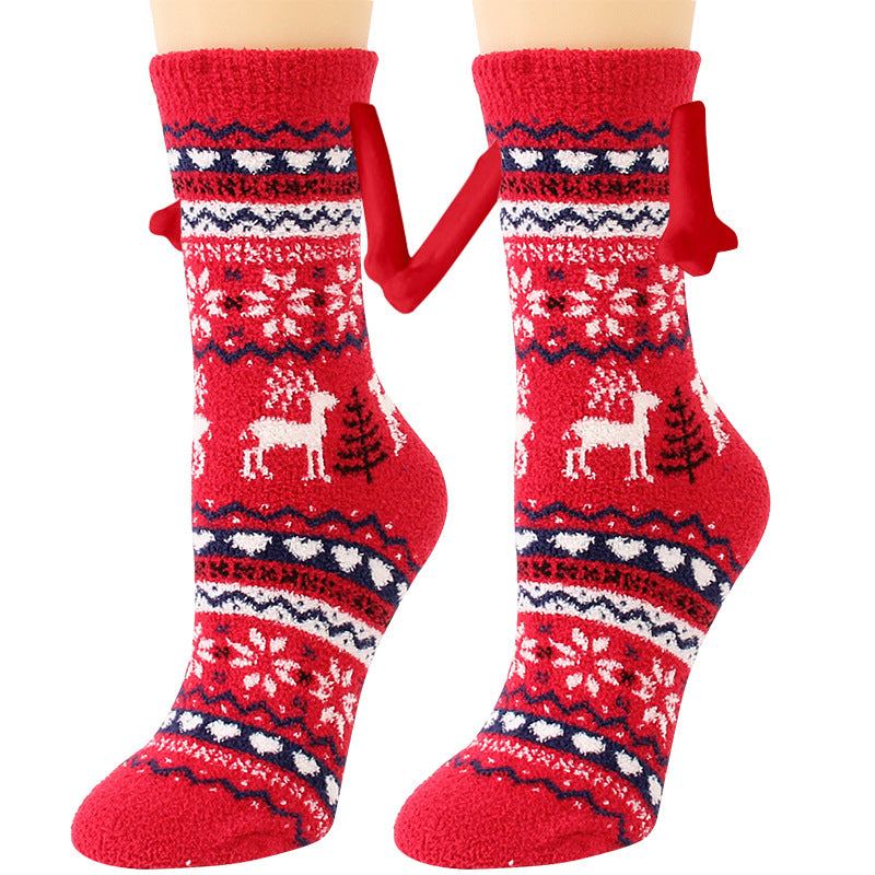 BowLift | Christmas Supplies Coral Fleece Tube Socks Warm Slipper Bed Socks Winter Soft Warm Slipper