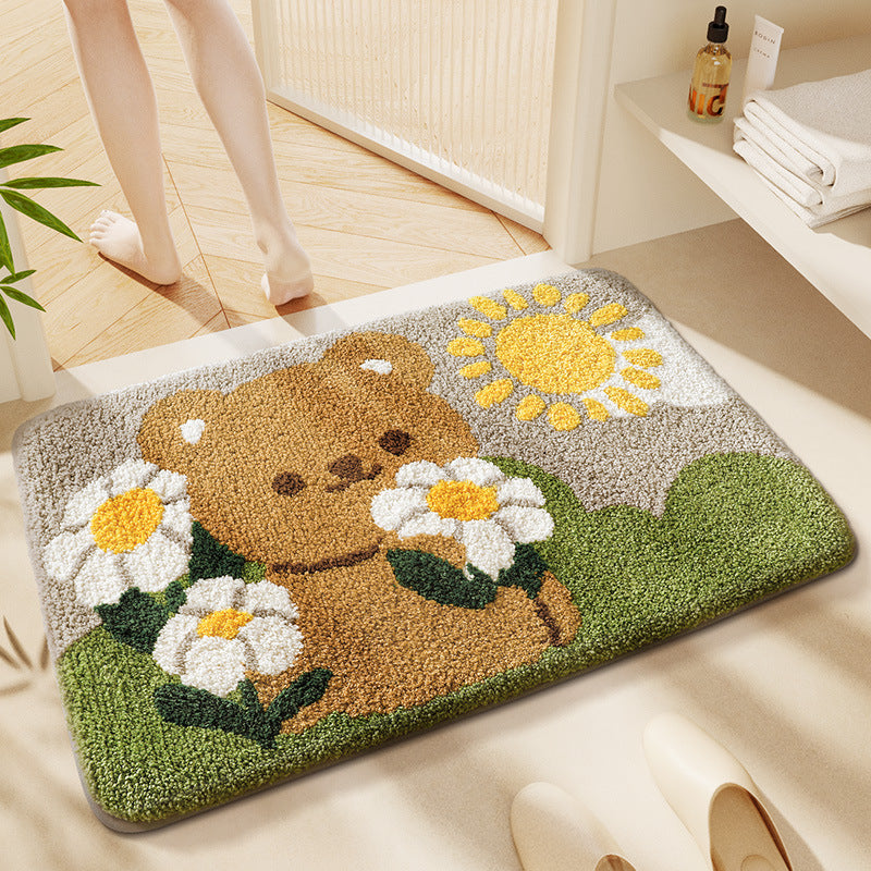 Plush Bear Theme Bath Mat