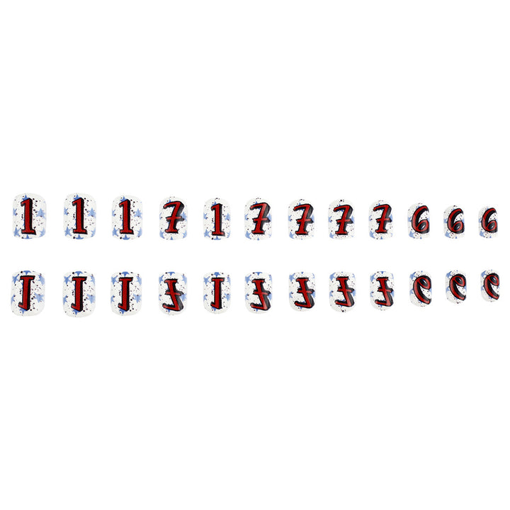 Artistic Numbered Press-On Nail Set Bowlift