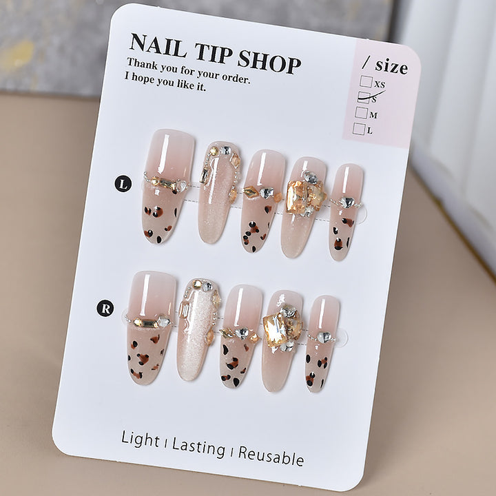 Decorative Press-On Nail Extensions with Gem Accents Bowlift