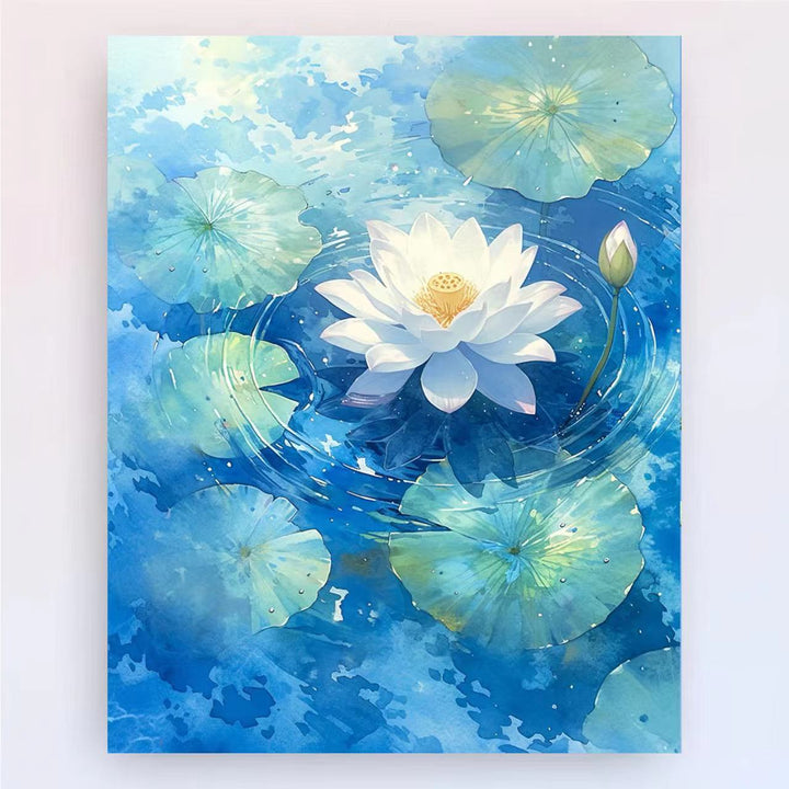 Contemporary Lotus Floral Canvas Art Print Bowlift