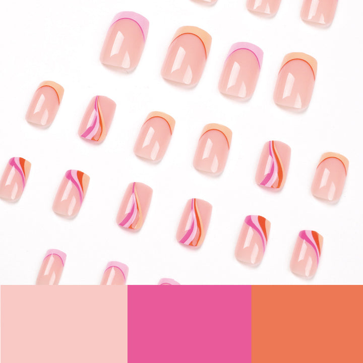 Artistic Nail Art in Modern Wave Design Bowlift