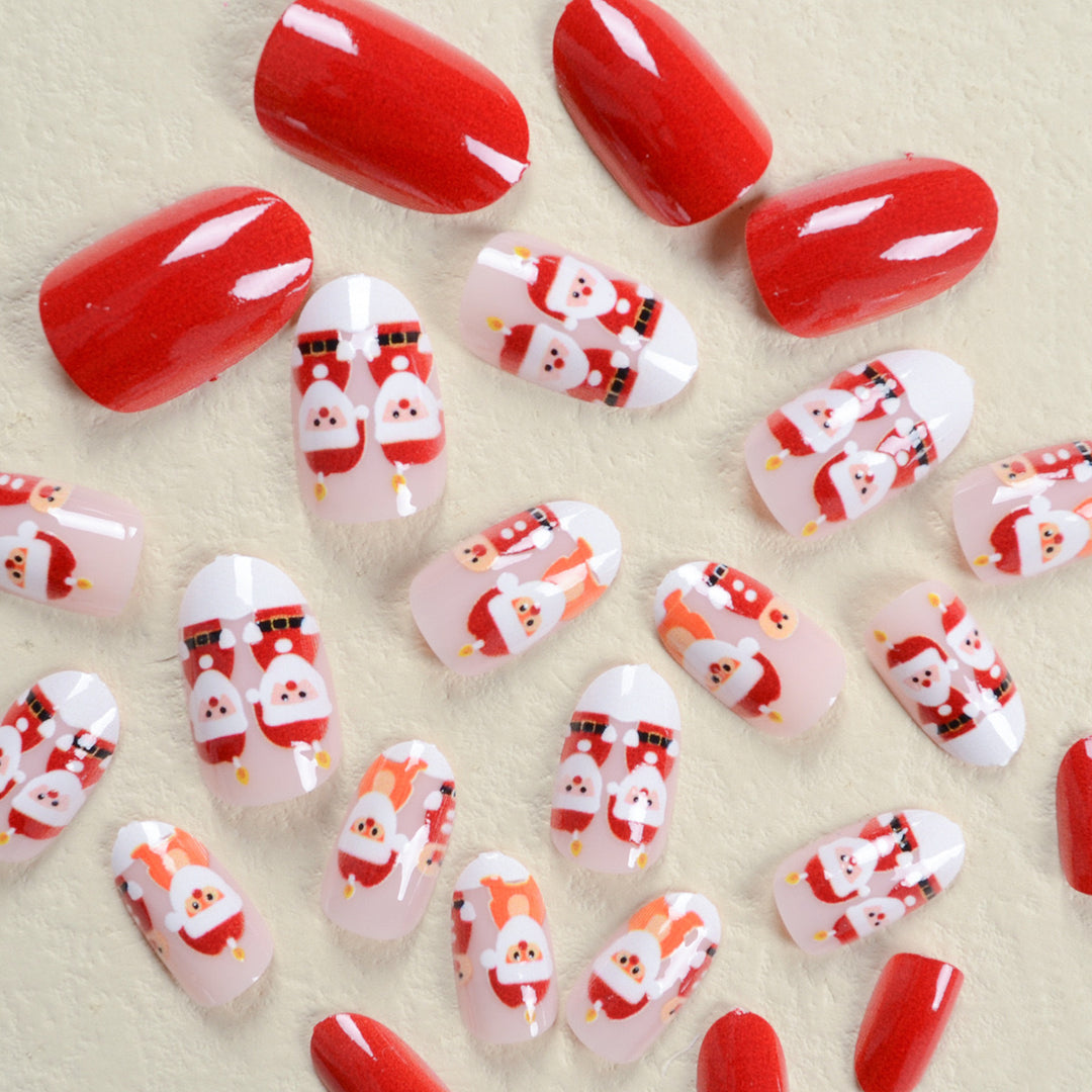 Artificial nail set in festive Christmas design with cute motifs Bowlift