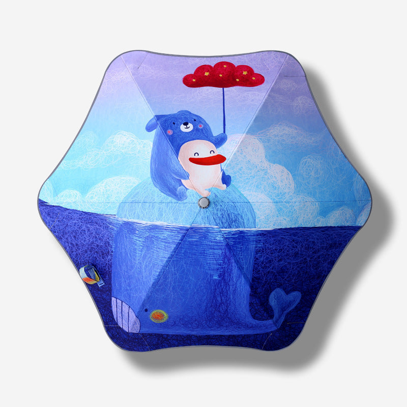 Women Children's Umbrella with Dinosaur Design Bowlift